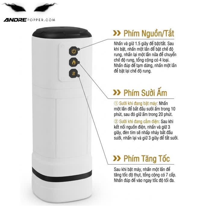 Máy Sục Tự Động Cho Nam Verna | Tỏa Nhiệt 42°C Vừa Rung Vừa Sục Nhỏ Gọn Cực Phê